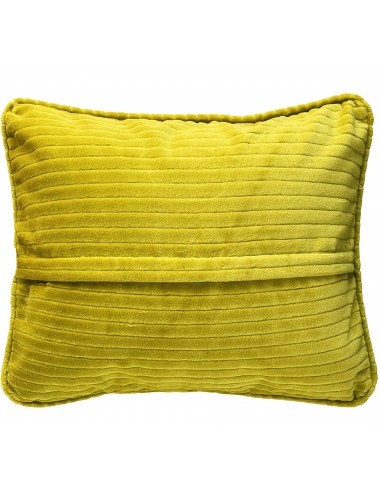 Coussin jaune citron en velours côtelé 50x40