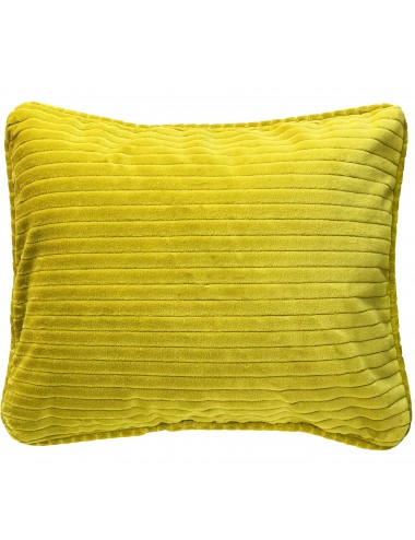 Coussin jaune citron en velours côtelé 50x40