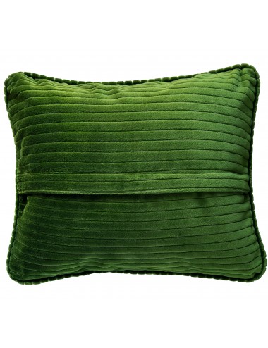 Coussin en velours côtelé vert 50x40