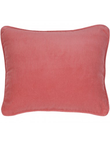 Coussin rose en velours côtelé 50x40 cm