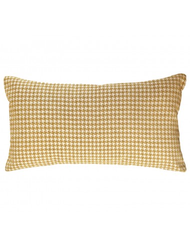 Coussin jaune rectangulaire pied de poule 60x30