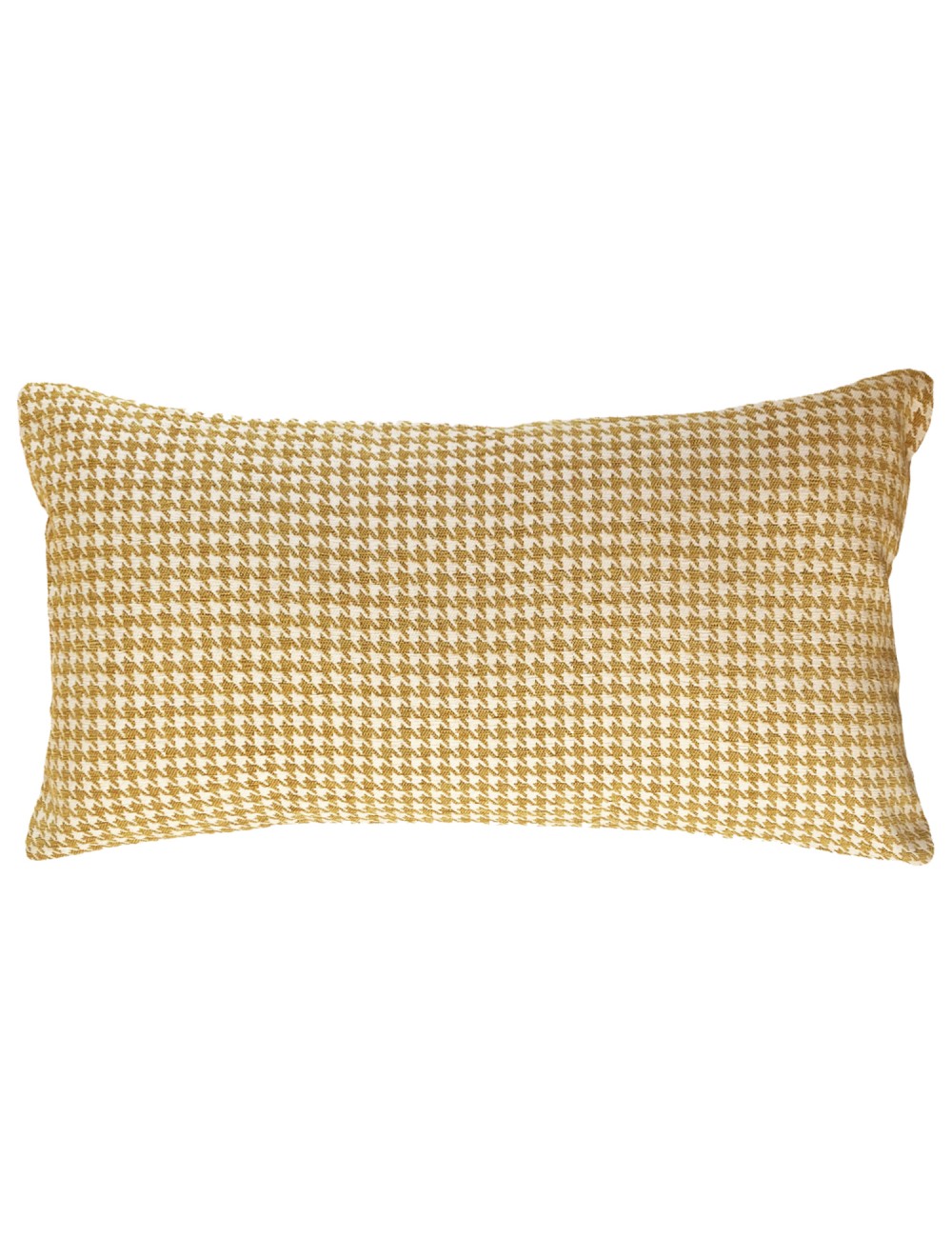 Coussin jaune rectangulaire pied de poule 60x30