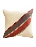 Coussin extérieur écru et rouge 40x40