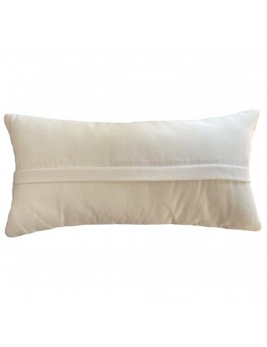 Coussin extérieur imperméable rayé beige et blanc 60x30