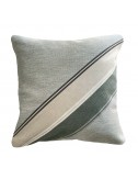 Coussin extérieur imperméable gris et kaki 40x40